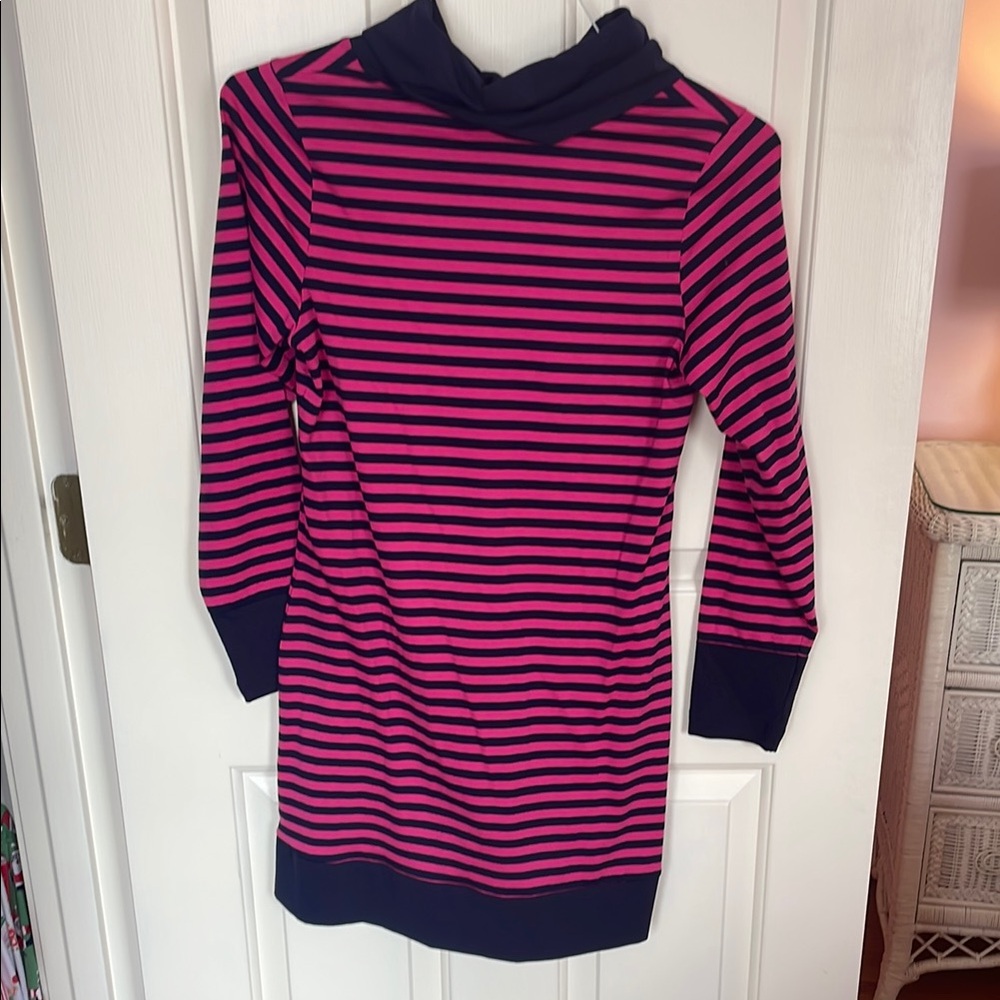 Florence Eiseman Striped Pink and Navy Dress